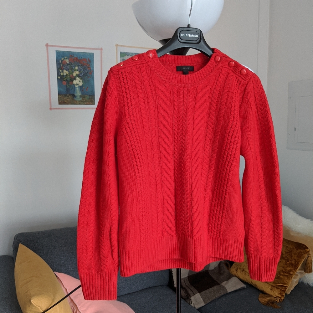 J. Crew 100% wool sweater. CHRISTMAS red